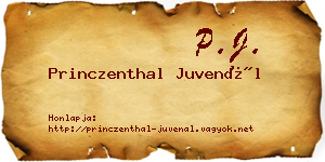 Princzenthal Juvenál névjegykártya
